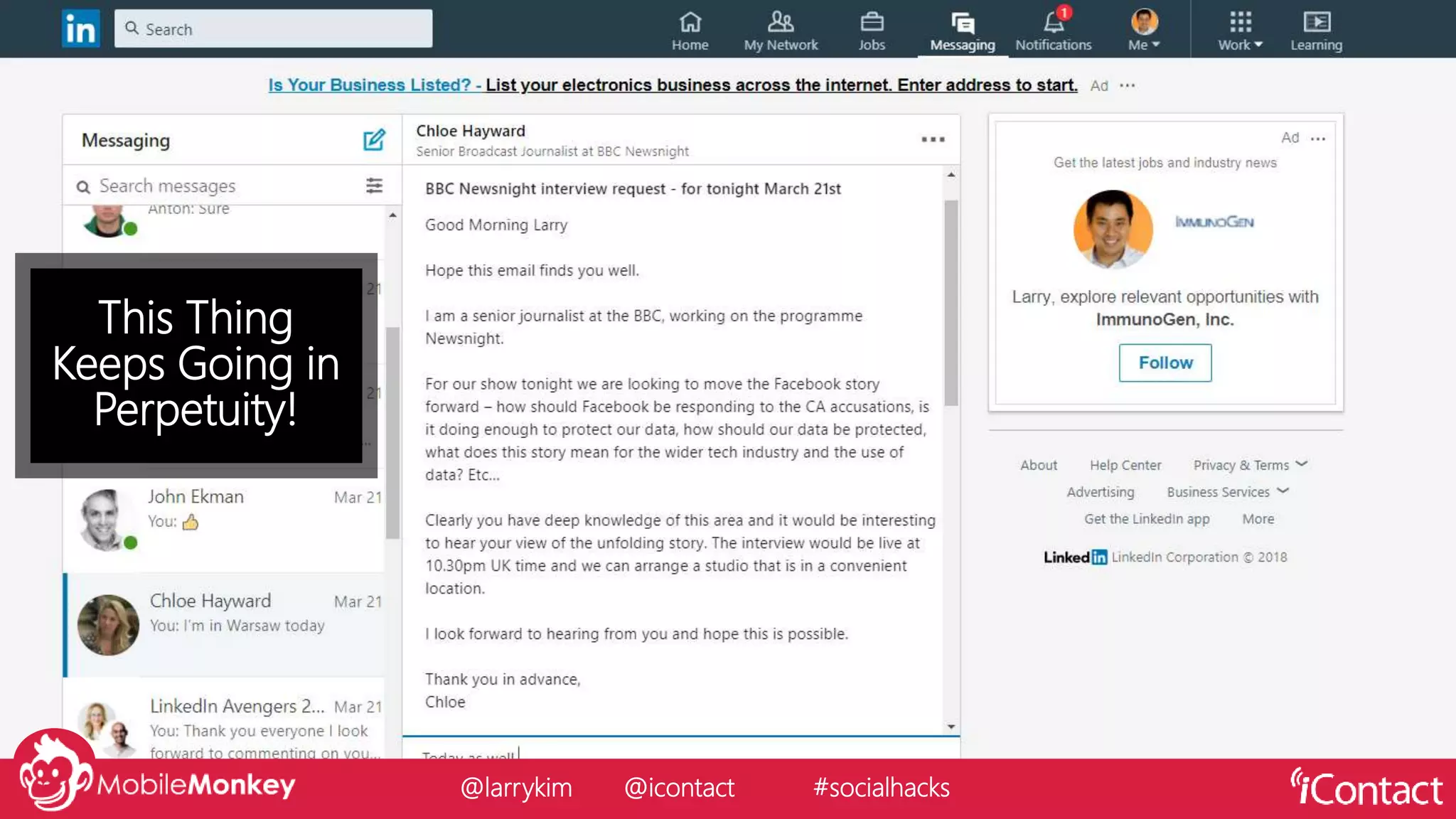 This Thing
Keeps Going in
Perpetuity!
@larrykim @icontact #socialhacks
 