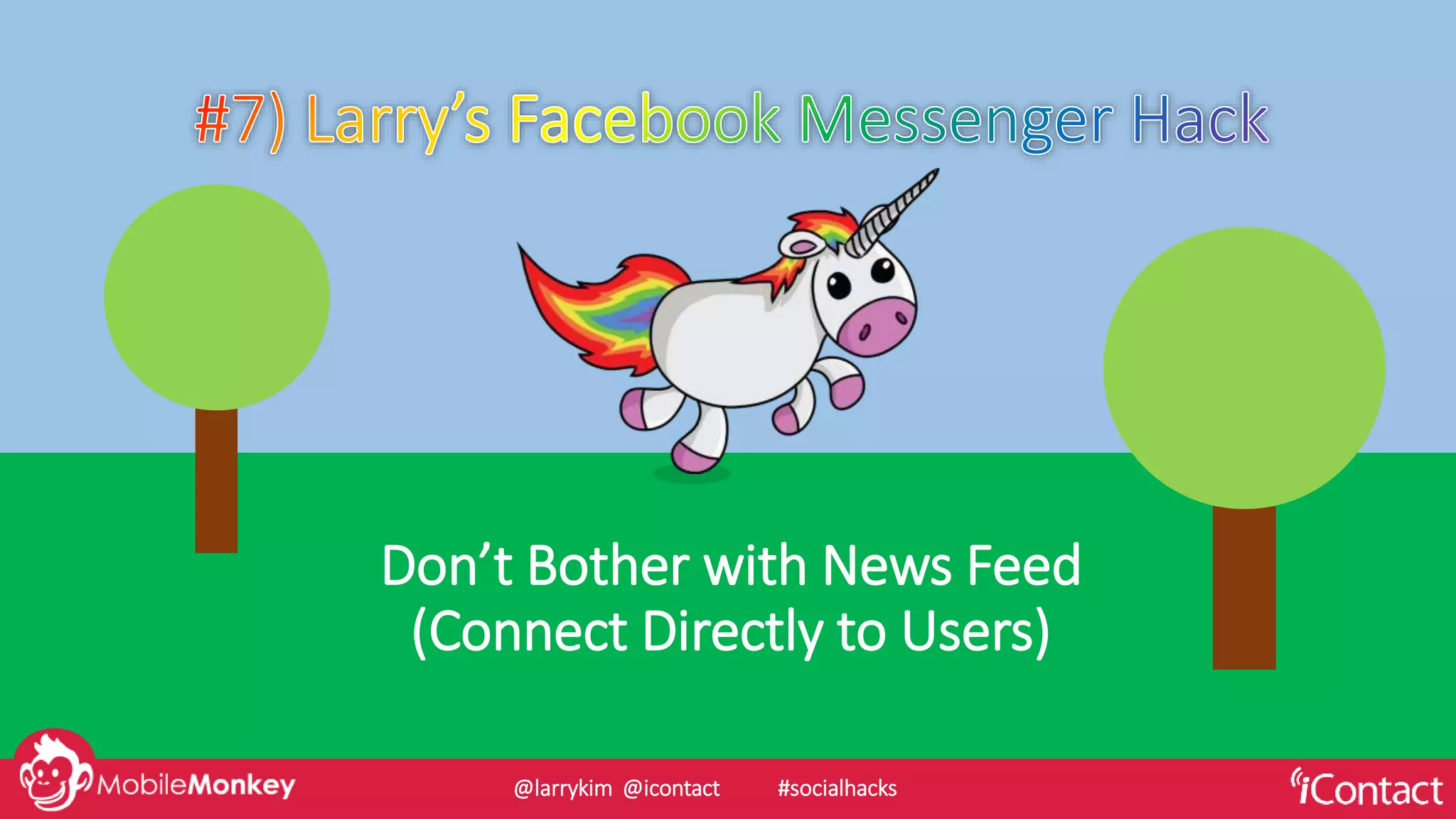 Don’t Bother with News Feed
(Connect Directly to Users)
@larrykim @icontact #socialhacks
 