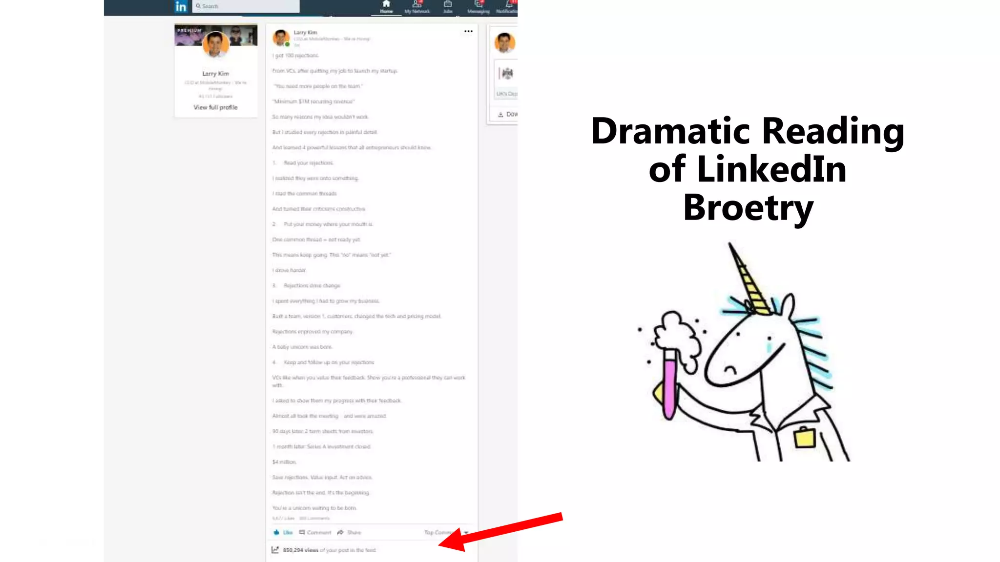 #CMCa2z @larrykim
Dramatic Reading
of LinkedIn
Broetry
 