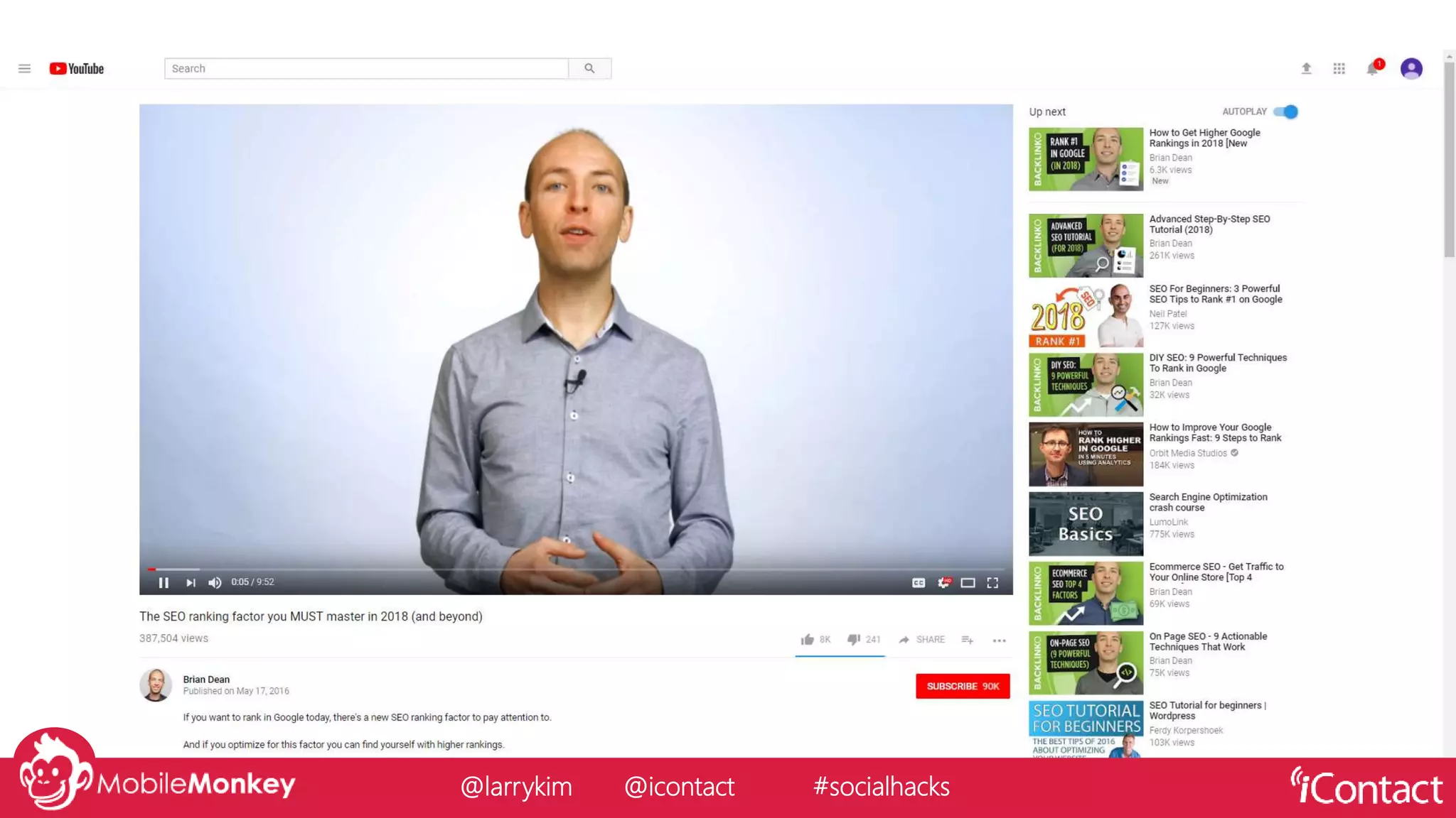 @larrykim @icontact #socialhacks
 