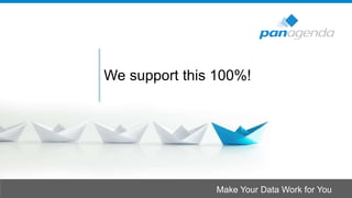 Make Your Data Work for You
We support this 100%!
 