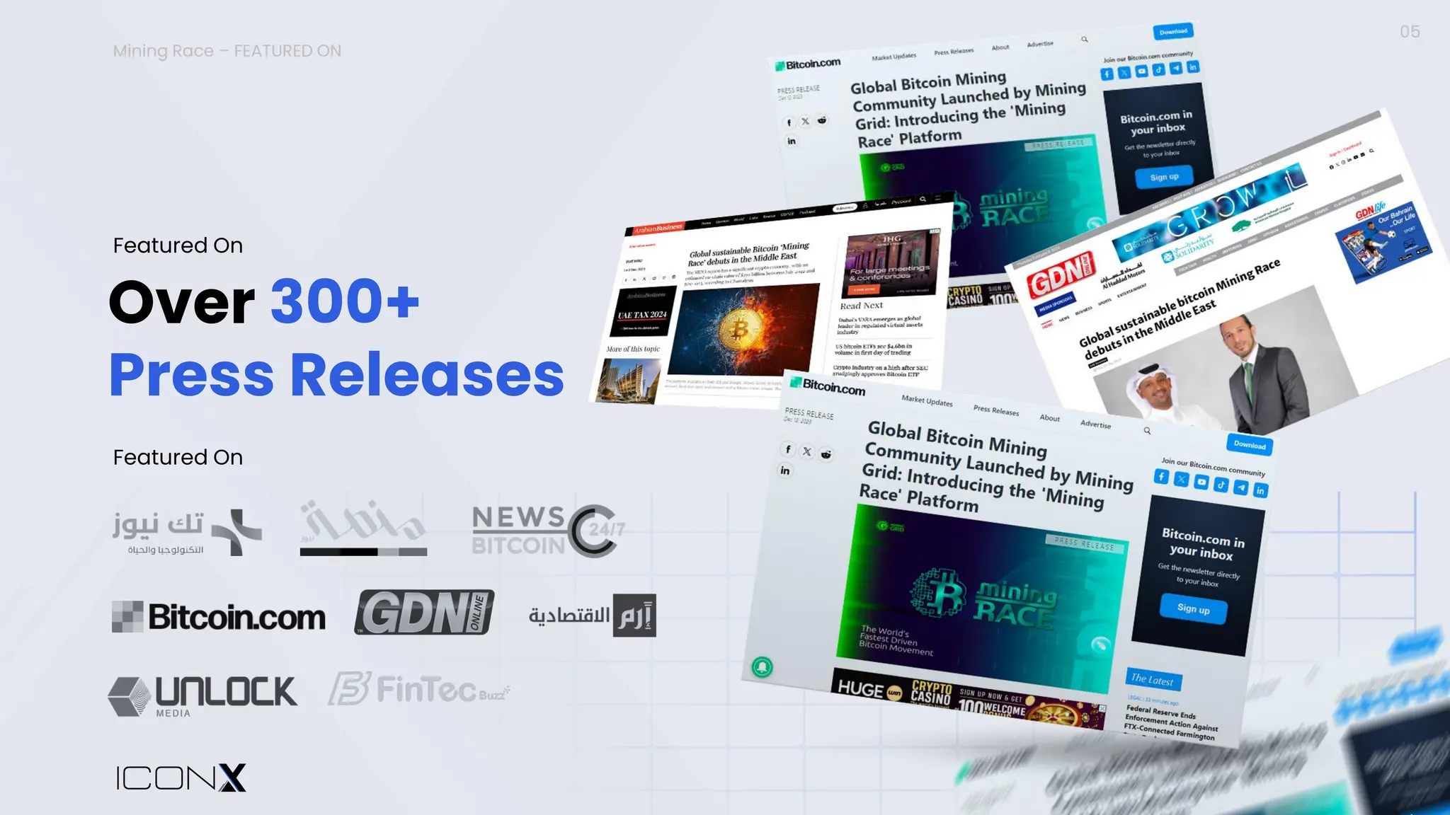 Mining Race – FEATURED ON
05
Over 300+
Press Releases
Featured On
Featured On
 