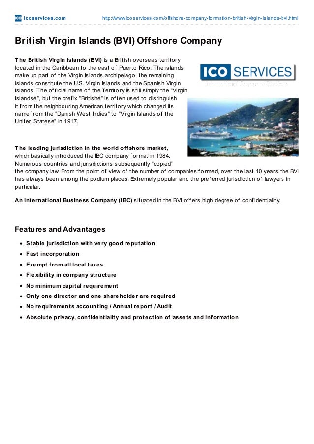 British Virgin Islands Corporation Formation British Virgin Islands Corporation Formation