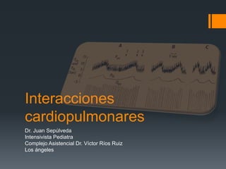 Interacciones
cardiopulmonares
Dr. Juan Sepúlveda
Intensivista Pediatra
Complejo Asistencial Dr. Víctor Ríos Ruiz
Los ángeles
 