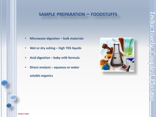 100
ELEMENTS OF INTEREST
1. Additive Elements (typical) High
concentrations, accuracy is important-Ba, Ca,
Mg, P, S, Zn
2. Wear Metals (typical) Moderate accuracy,
trend analysis
3. Al, Cd, Cr, Cu, Fe, Pb, Mn, Mo, Ni, Ag, Sn, Ti, V
4. Contaminants (typical) -B, K, Na, Si,
5. Typical Analysis -Al, Ca, Cr, Cu, Fe, Mg, Mo, Na,
P, Pb, Si, Sn, Zn
 