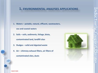 TORCH CLEANING
• Allow at least 10 minutes for any hot components to cool before removing them.
• Soak the torch in a dilute analytical-grade surfactant for five minutes to remove salt
deposits.
• To remove metallic deposits from the tip, separate the torch quartz section, immerse the
tip of the torch in acid (a mixture of nitric and hydrochloric similar to aqua regia).
• After cleaning, rinse the torch with de-ionized water and place in a drying oven at 95 °C
until it is dry. Rinsing with a volatile zero residue organic solvent (propanol is suitable) will
aid drying.
• To clean the torch of carbon deposits, place the torch in a muffle furnace and heat to 750
°C. Open the door for a few seconds to allow air to enter, close and allow the oven to
reach 750 °C again. Repeat this several times to remove all the carbon. Allow the furnace
• to cool over several hours, as this will prevent stress building up in the quartz.
 