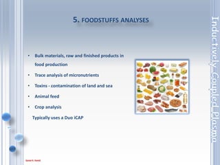 99
3. METALLURGICAL ANALYSES
• Steels and Alloys
• Precious metals – PGMs
• Bulk Materials – bronzes and brasses
• Traces – contaminants
Typically uses a Radial iCAP
 