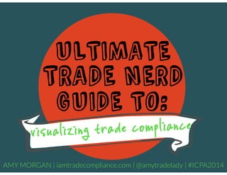 ULTIMATE
TRADE NERD
GUIDE TO:
AMY MORGAN | iamtradecompliance.com | @amytradelady | #ICPA2014
 