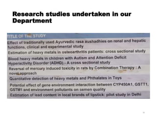 Research studies undertaken in our
Department
39
 