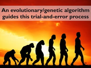 29
An evolutionary/genetic algorithmAn evolutionary/genetic algorithm
guides this trial-and-error processguides this trial-and-error process
 
