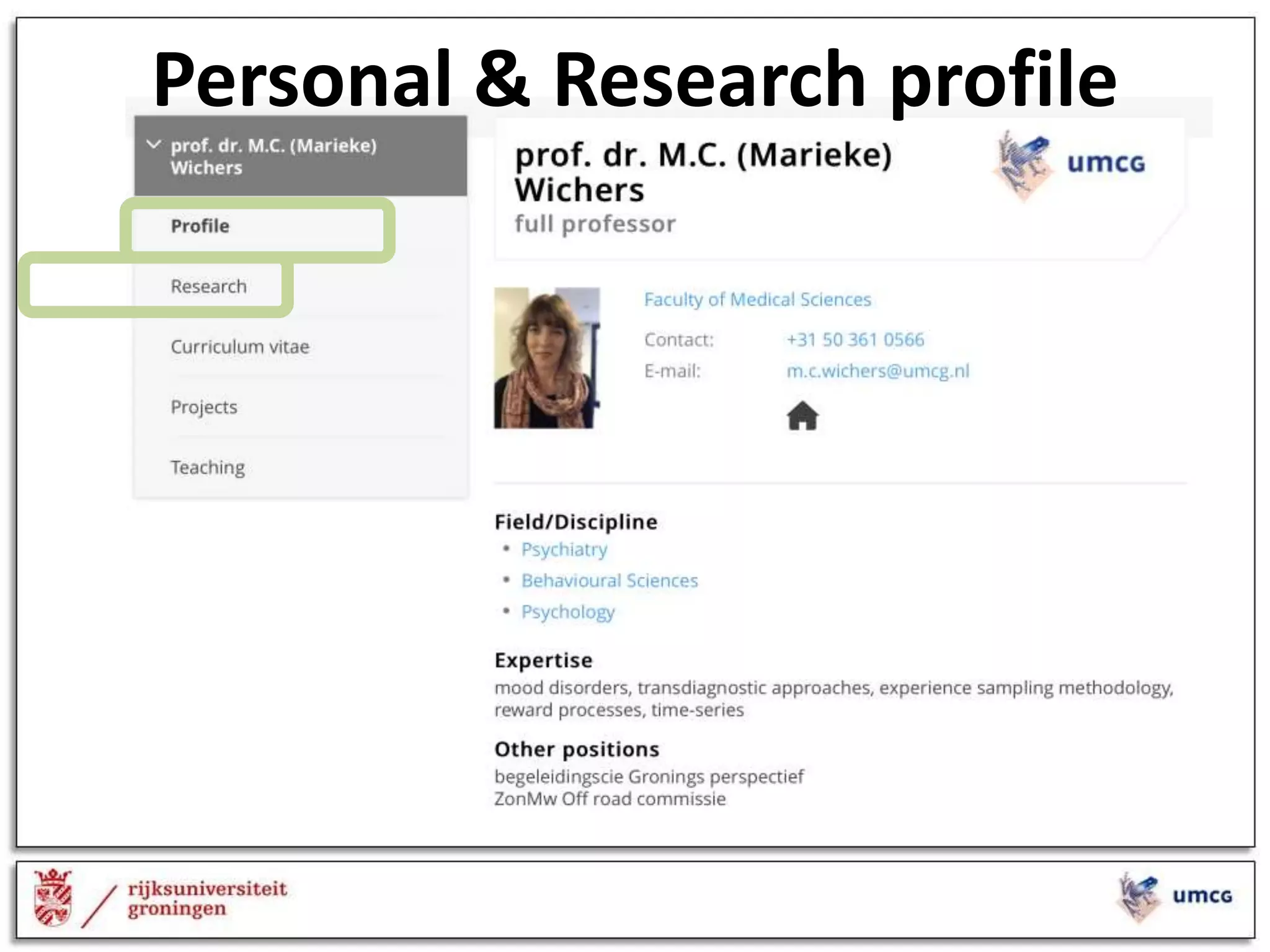 Personal & Research profile