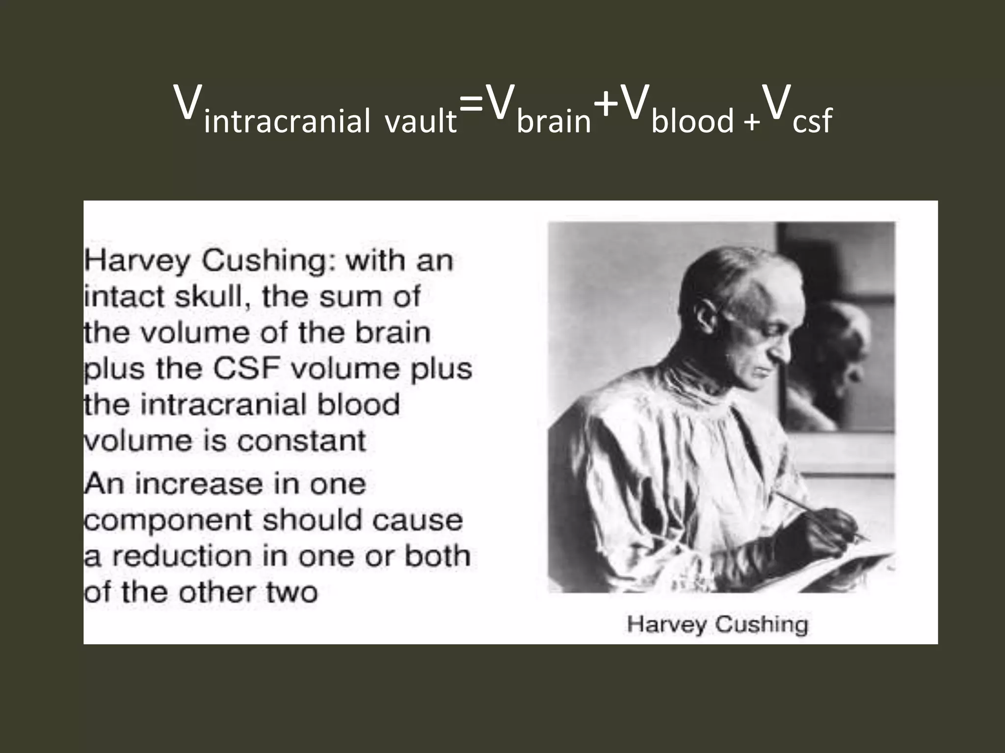Vintracranial vault=Vbrain+Vblood +Vcsf
 