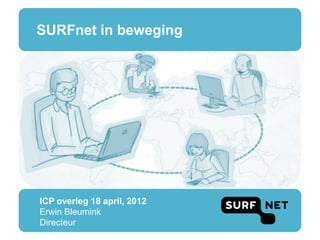 SURFnet in beweging




ICP overleg 18 april, 2012
Erwin Bleumink
Directeur
 