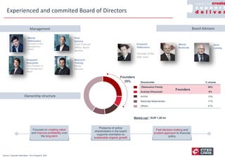 Experienced and commited Board of Directors
Market cap1: EUR 1,26 bn
Maciej
Oleksowicz
President of the
Management
Board
K...