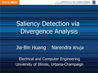 Saliency Detection via
 Divergence Analysis

Jia-Bin Huang        Narendra Ahuja

 Electrical and Computer Engineering
University of Illinois, Urbana-Champaign
 