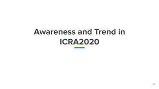 12
Awareness and Trend in
ICRA2020
 