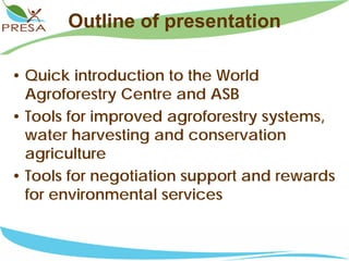 PES tools from ICRAF