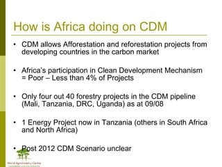 Africa in Post 2012 Climate Change Negotiations: Some Policy Perspectives