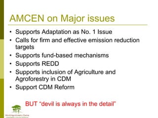 Africa in Post 2012 Climate Change Negotiations: Some Policy Perspectives