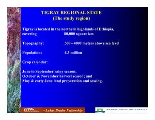 Temporal and spartial changes in land use patterns and biodiversity in  relation to farm productivity at multiple scales in Tigray,Ethiopia | PPT