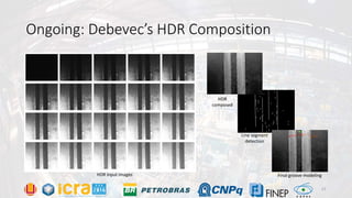 Ongoing: Debevec’s HDR Composition
HDR Input images
HDR
composed
Line segment
detection
Final groove modeling
21
 