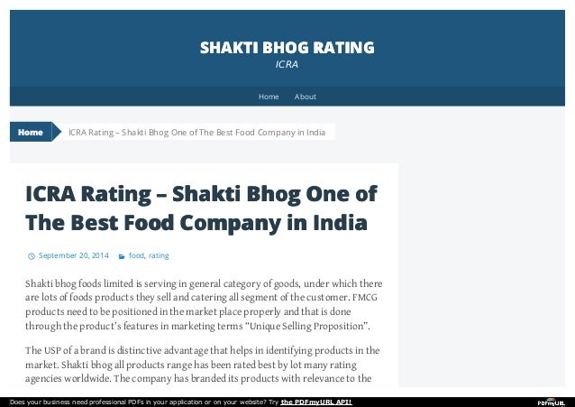 Icra Rating Shakti Bhog One Of The Best Food Company In India Icra Rating Shakti Bhog One Of The Best Food Company In India