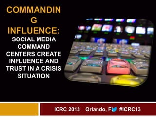 ICRC 2013   Orlando, FL #ICRC13
 
