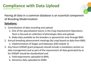 ICRISAT Global Planning Meeting 2019:  Modernising ICRISAT Crop Improvement & Adapting Industry-Proven Processes for Public Institutions by  Jan Debaene