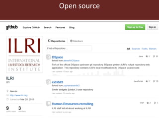 Open access repositories: Sharing research to the global community