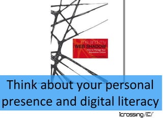 Think about your personal presence and digital literacy 