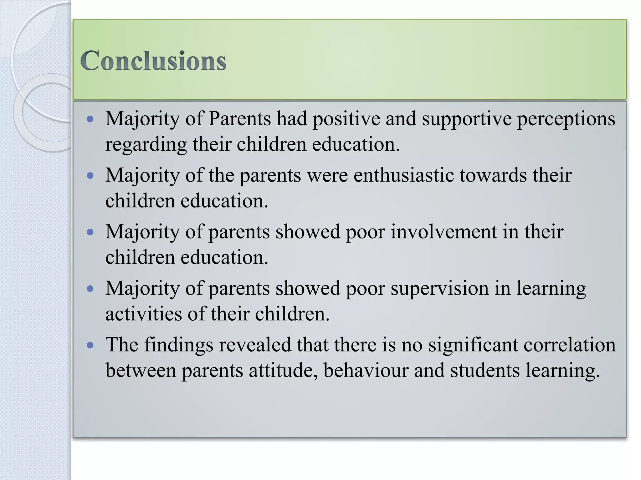 Parents attitude and behavior towards their children learning | PPTX