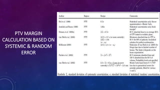 PTV MARGIN
CALCULATION BASED ON
SYSTEMIC & RANDOM
ERROR
 