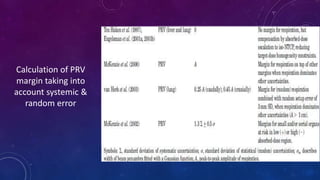 Calculation of PRV
margin taking into
account systemic &
random error
 
