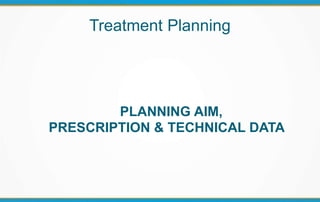 Treatment Planning
PLANNING AIM,
PRESCRIPTION & TECHNICAL DATA
 