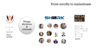From novelty to mainstream
Perry
& Wolf
42010
Design
decisions
&
rationale
 