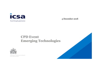 CPD Event
Emerging Technologies
4 December 2018
 