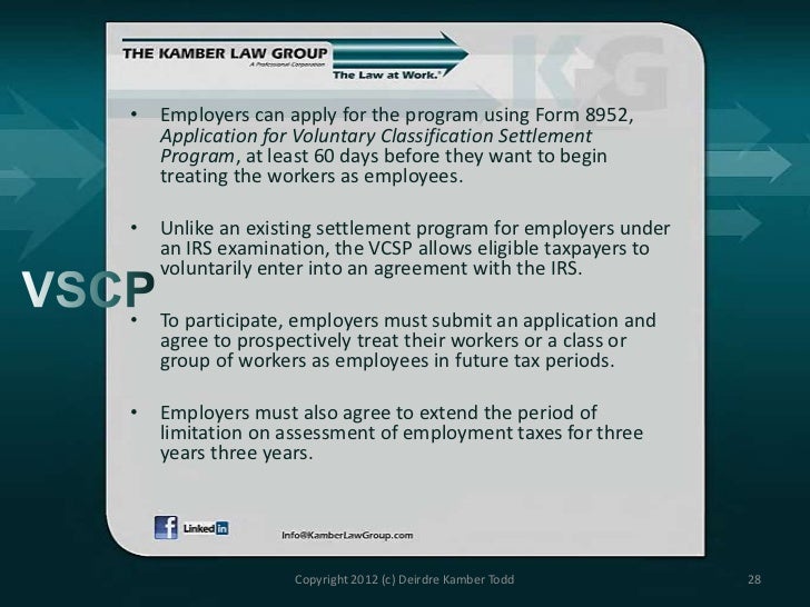 independent contractors vs employees classification and correction form 8952
