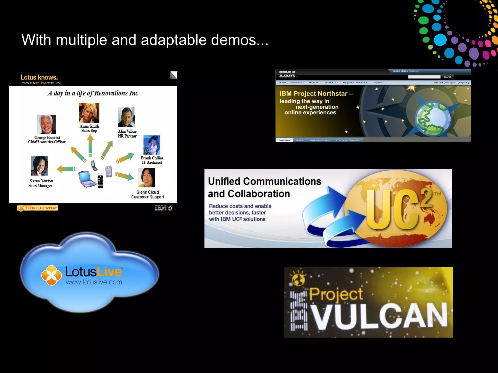 With multiple and adaptable demos... 