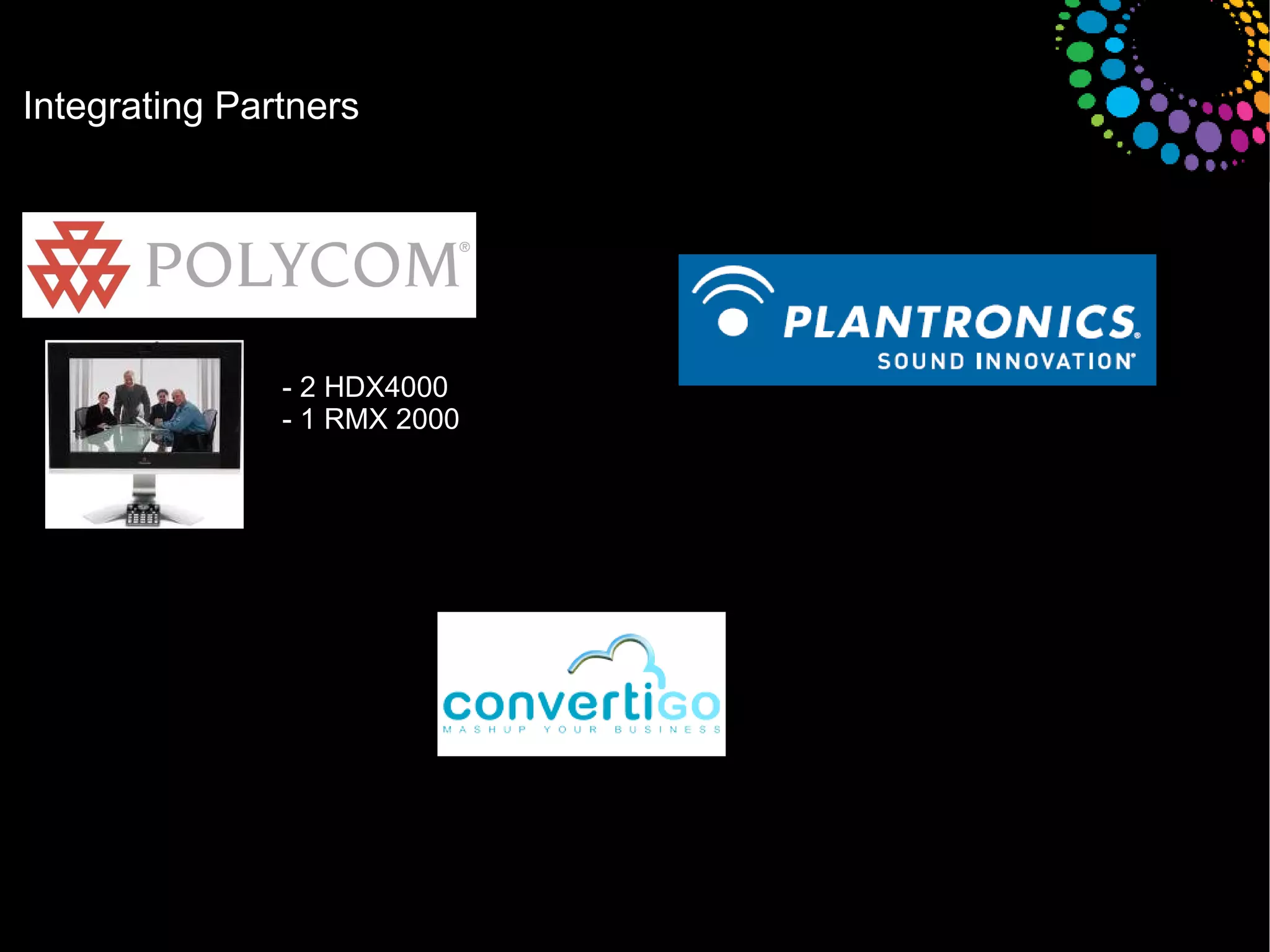 Integrating Partners - 2 HDX4000 - 1 RMX 2000 