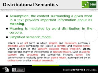 Distributional Semantics
Digital Enterprise Research Institute                                      www.deri.ie




      ...
