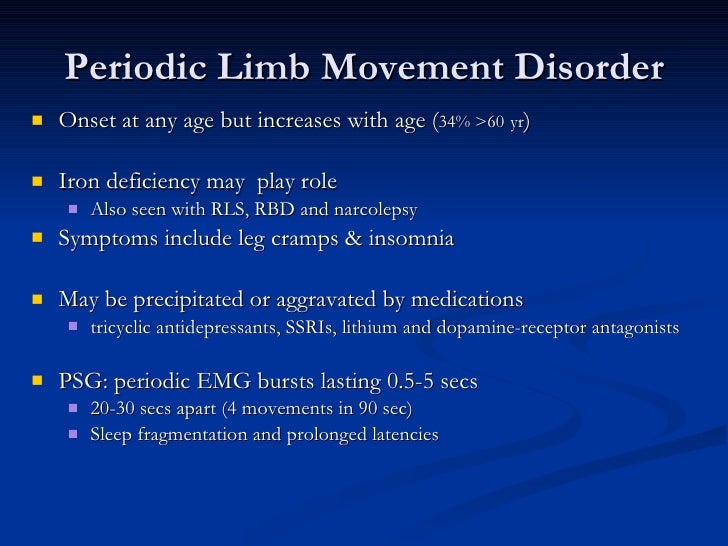 periodic limb movement disorder effexor