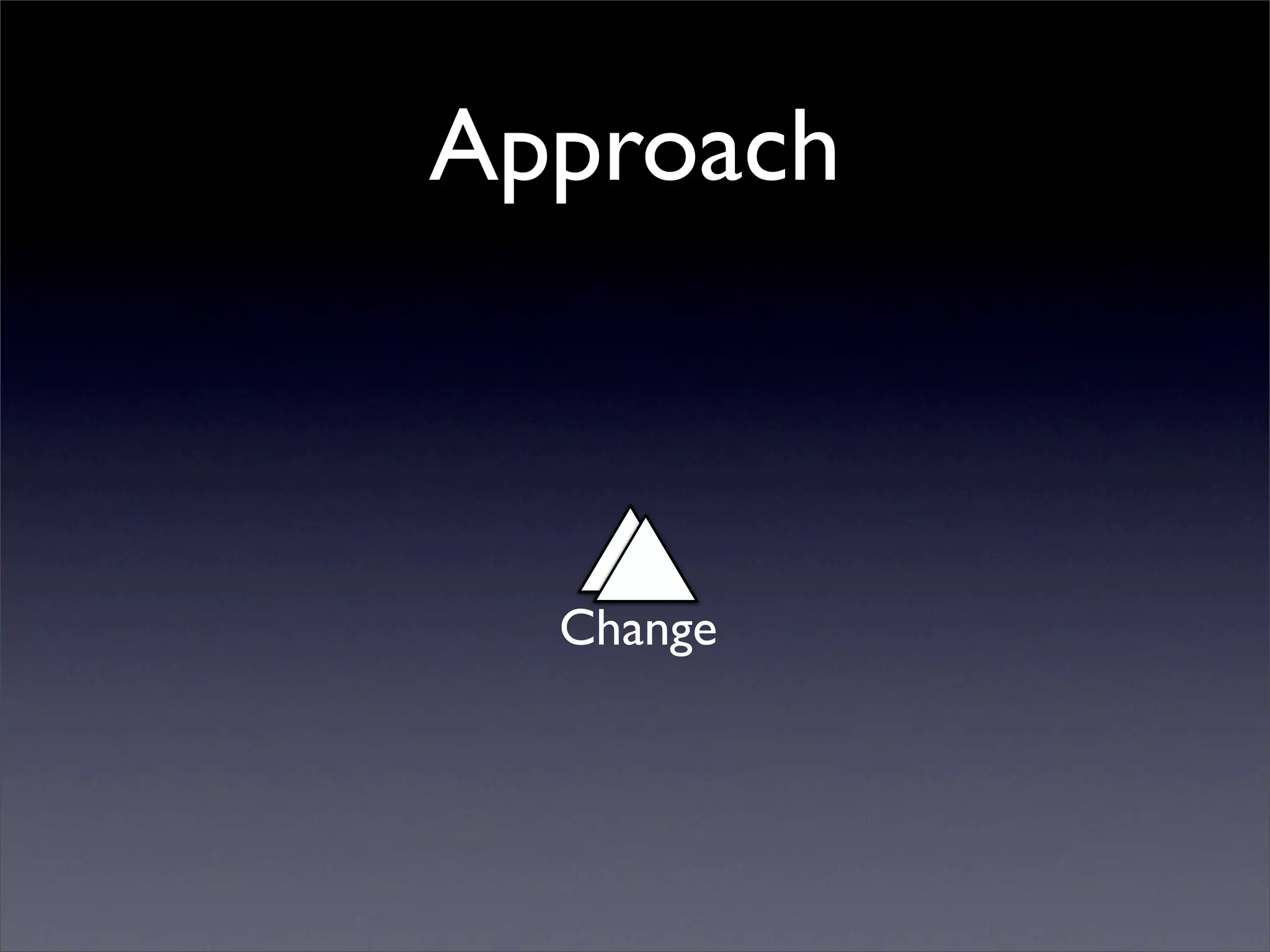 Approach



  Change
 