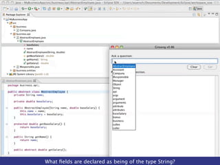 What ﬁelds are declared as being of the type String?
 