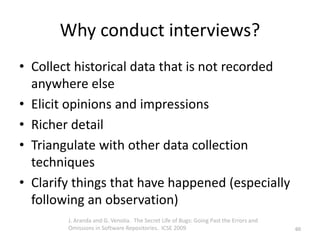 Types of interviews
Structured – Exact set of questions, often quantitative in
nature, uses and interview script
Semi-Stru...