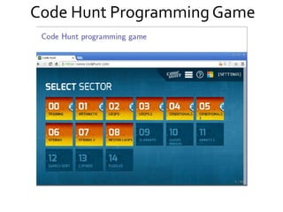 Code Hunt Programming Game
 