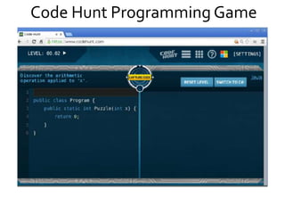 Code Hunt Programming Game
 