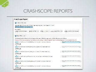 CRASHSCOPE: REPORTS
 