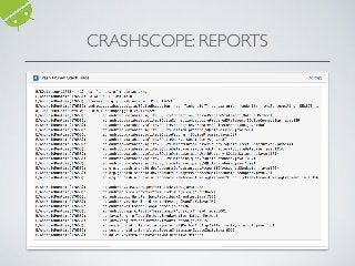 CRASHSCOPE: REPORTS
 