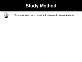 Study Method
9
Fish tank video as a baseline for biometric measurements
 