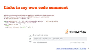 Links in my own code comment
https://stackoverﬂow.com/a/23838584 2
 